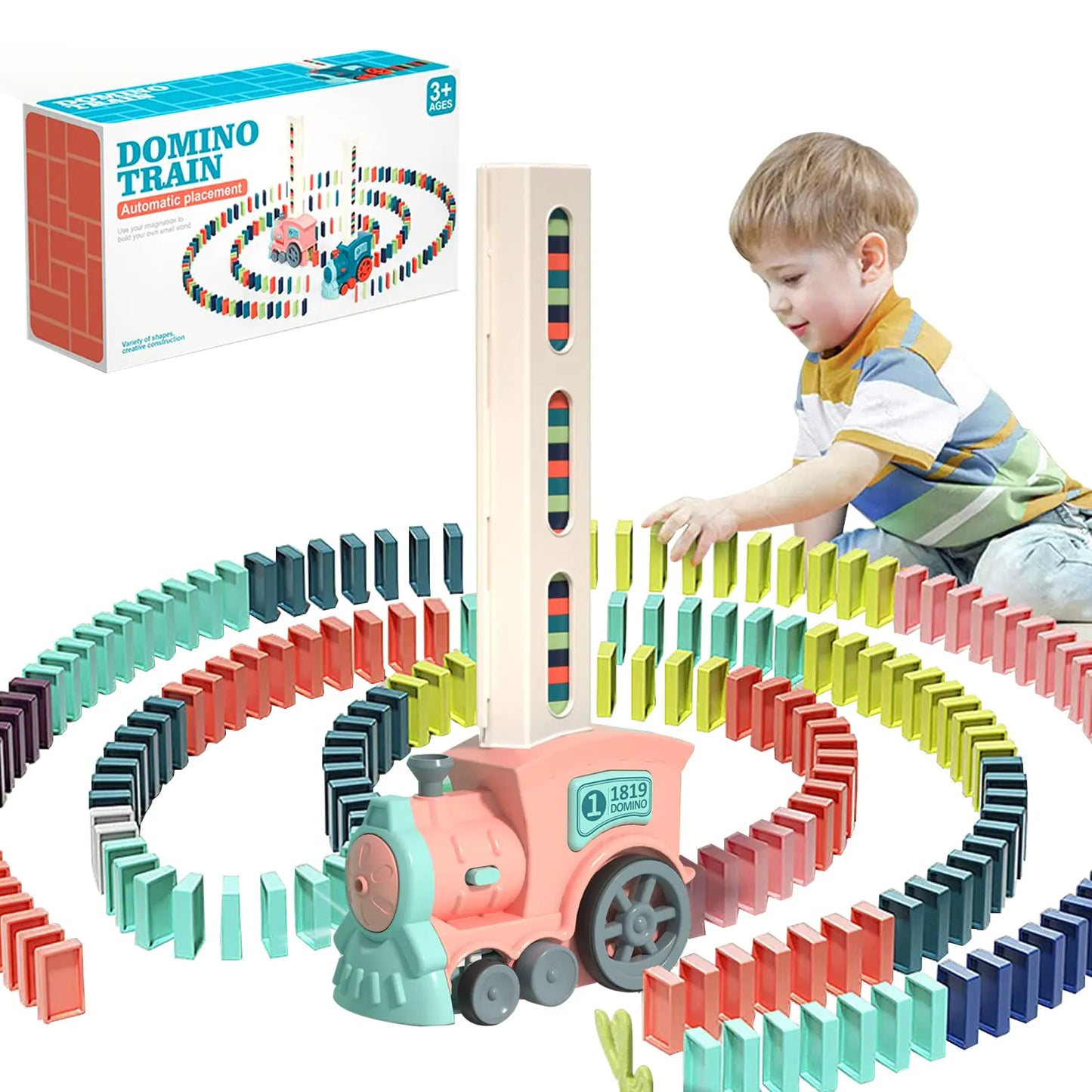 Kids Electric Domino Train Car Set